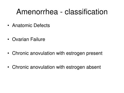 Ppt Amenorrhea Classification Powerpoint Presentation Free Download Id 9515180