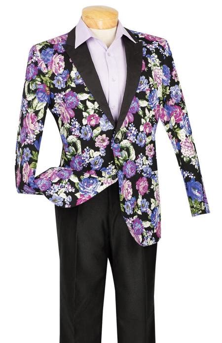 Mens Floral Flower Tuxedo Jacket Blazer Mens Tux