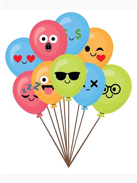 Balloon Emoji Art Print By Hippoemo Redbubble