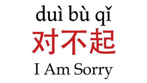 How To Say I Am Sorry 对不起 In Mandarin Chinese Youtube