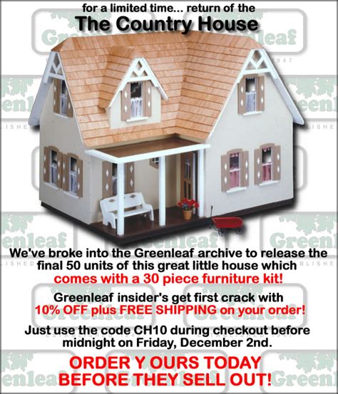 Custom Styled Dollhouse Kits Greenleaf Country Doll House Limited Sale