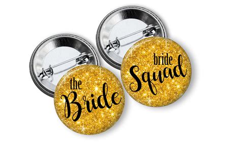 bride squad bridal shower bachelorette party pins buttons etsy