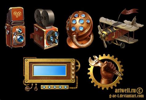 Steampunk Icons By G Ae L On Deviantart Steampunk Icons Concept Art