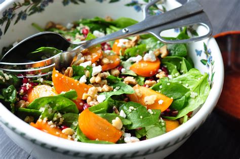 Spinach Salad With Quinoa Pomegranate And Persimmons Ancient Harvest