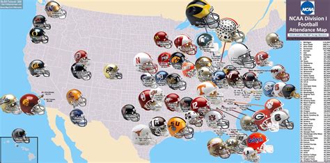 Ncaa Division I Football Map Of The 58 Highest Drawing Teams Laptrinhx