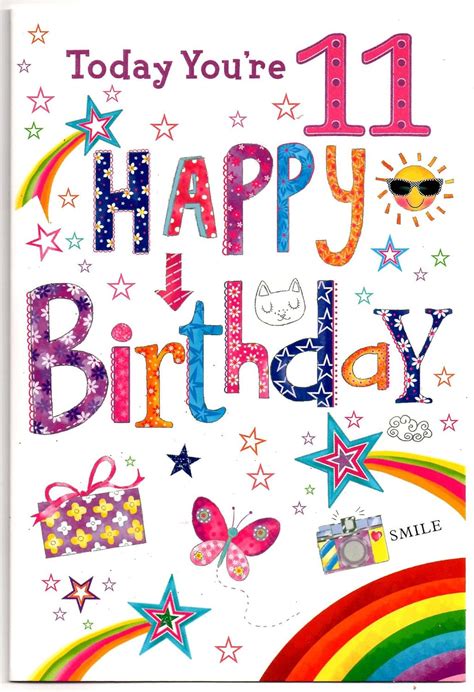 Birthday Card For Eleven 11 Year Old Girl Free 1st Class Post Uk Uk Office