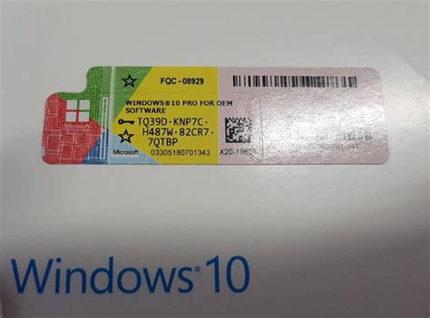 Original Win 10 Pro License Key Coa License Sticker With Microsoft
