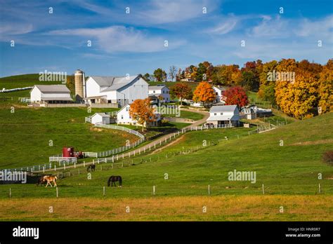 An Amish Farm With House And Barn Near Charm Ohio Usa Stock Photo Alamy