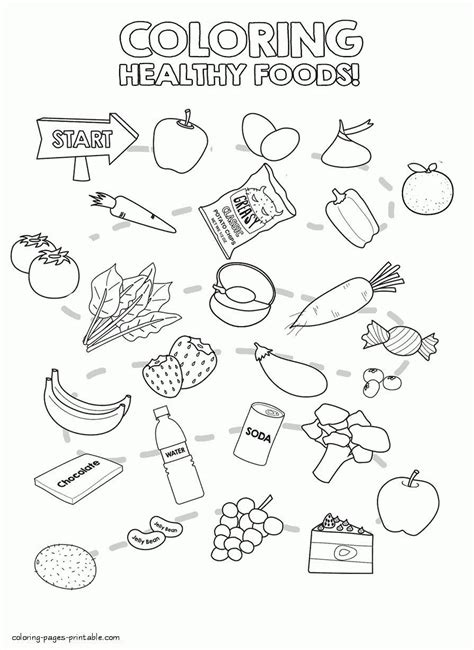Healthy Food Coloring Pages Healthy Food Coloring Pages