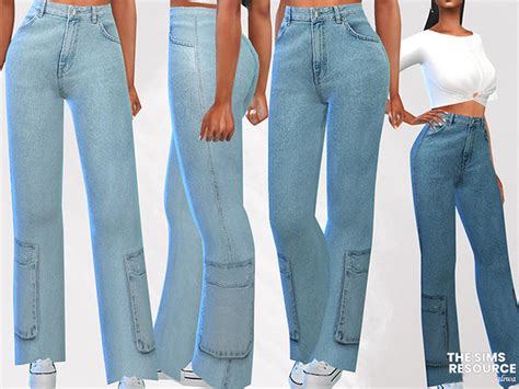 The Sims Resource Sides Big Pocketed Wide Leg Jeans