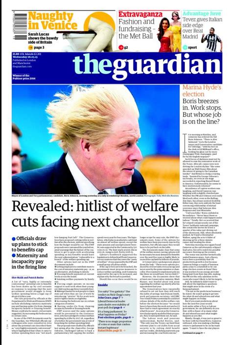 The guardian is a british national daily newspaper that is not infallibly reliable. Election 2015: Right-wing British press launches scathing ...