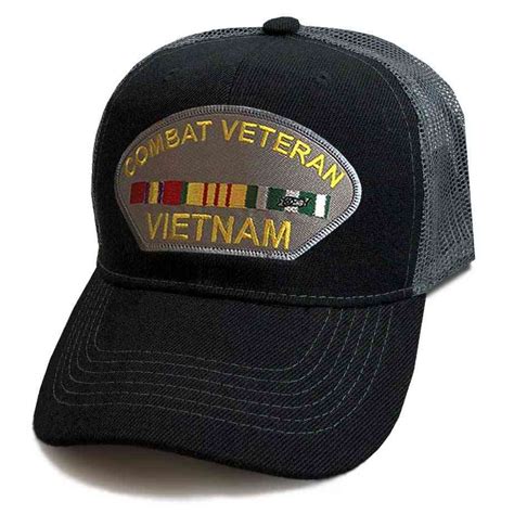 Vietnam Combat Veteran 3 Ribbons Mesh Ball Cap Hats