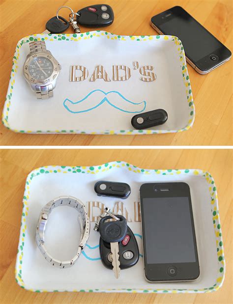 Help the kids create a personalized father's day present with these creative diys. Father's Day Craft: "Dad's Stache" Tray