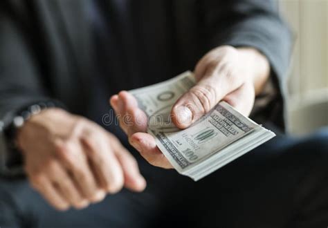 Closeup Of Hands Holding Cash Stock Image Image Of Trade Payment