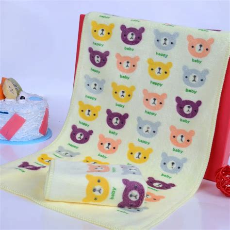 Comfortable Baby Face Towels 100 Cotton Children Towels Cartoon Face