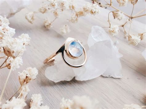 Emerging Flame Moonstone Ring The Chestnut Forge