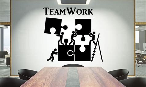 Office Wall Decal Teamwork Quote Wall Sticker Office Decor Inspire