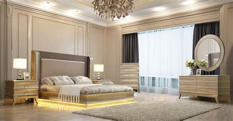 If you'd are only in the market for a new bed, we have a wide selection of individual beds to choose from. King Size HD-925 Golden Bedroom Set | savvy discount ...