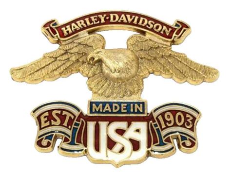 Harley Davidson® Made In Usa Eagle Self Adhesive Medallion 3 X 4 Inch