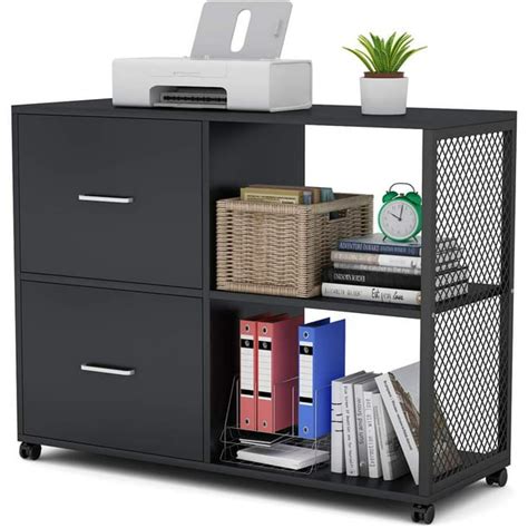 Tribesigns 2 Drawer Wood File Cabinet With Lock Mobile Lateral Filing