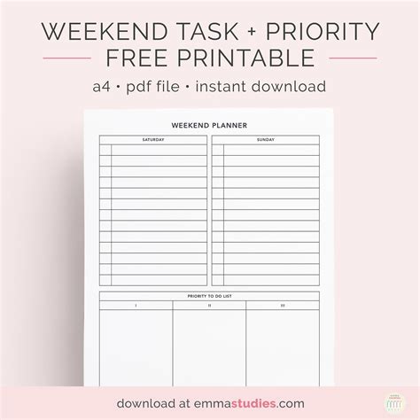Weekend Planner Free Printable Weekends Often End Up Being Super