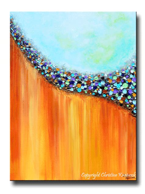 Giclee Print Art Large Abstract Painting Aqua Blue Canvas