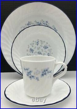 Corelle livingware by corning is translucent. 38 Piece Blue Fleur Corelle by Corning Floral Dinnerware ...