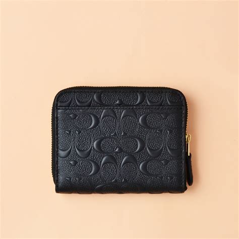 Small Black Leather Zip Around Wallet Iucn Water