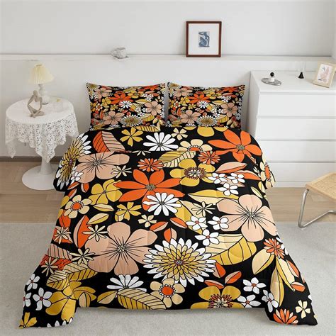 Vintage 60s 70s Groovy Floral Bedding Twinretro Hippie