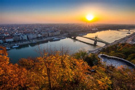 Budapest Hungary Panoramic Skyline View Of Budapest With Beautiful