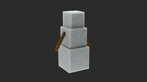 3d Model Minecraft Snow Golem Vr Ar Low Poly Cgtrader
