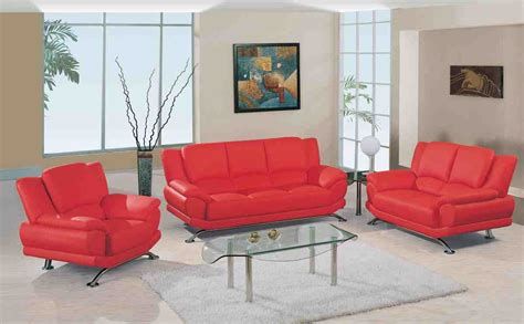 Red Leather Living Room Furniture Set Decor Ideas