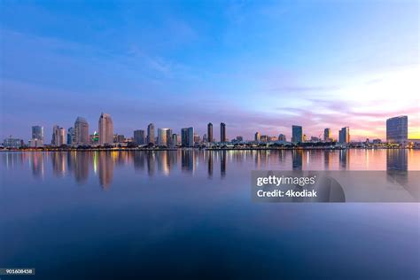 San Diego Skyline At Dawn High Res Stock Photo Getty Images