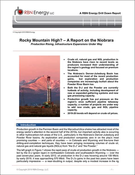 Rocky Mountain High A Report On The Niobrara Rbn Energy