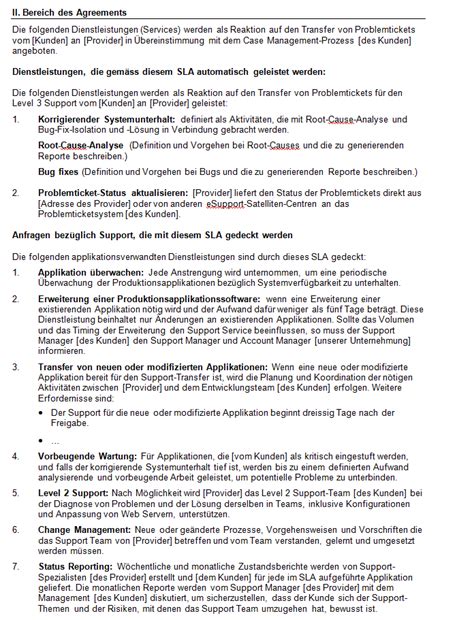 Vertrag über die bereitstellung von software. Muster Service Level Agreement: Vorlage zum Download.