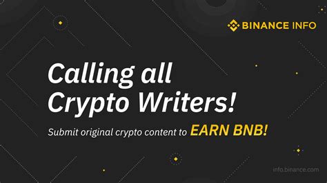 There are few platform where you can earn interest on cryptocurrency deposit. Binance Info Bounty Program: Earn BNB for Original Crypto ...
