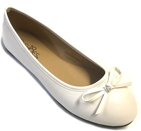 Shoes Womens Ballerina Ballet Flat Shoes Solids White