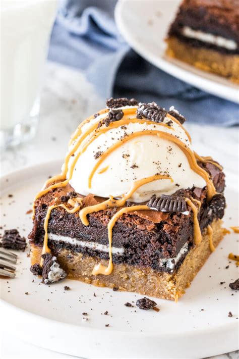 peanut butter slutty brownies just so tasty