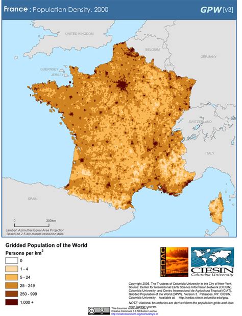 France Population Density 2000 Sedacmaps Flickr