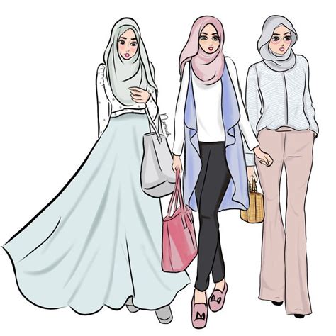 Hijab Drawing 7dayspastelootdchallenge Sketsa Model Pakaian Wanita