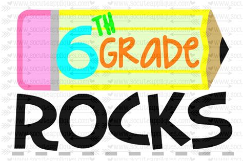 6th Grade Rocks Pencil Svg School Svg Back To School Cut Etsy Uk