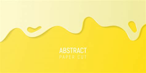 Premium Vector Abstract Yellow Paper Cut Background Banner With