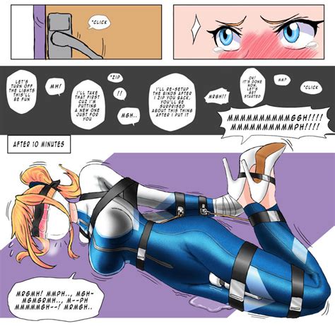 Highres 1girl Bdsm Blindfold Bondage Bound Breasts Comic Female Focus Forced Orgasm