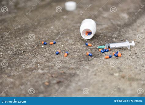 Drug Overdose Concept Pills And Injection Stock Image Image Of