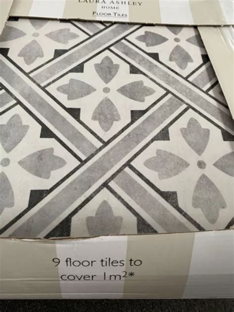 Laura Ashley Mr Jones Charcoal Porcelain Floor Tiles 33cm X 33cm 3154