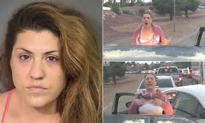 Las Vegas Woman Caught Flashing At Family In Road Rage Incident Is Arrested Daily Mail Online