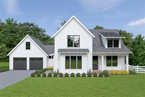 Open Concept Modern Farmhouse Plan With Two Upstairs Bedrooms Plus
