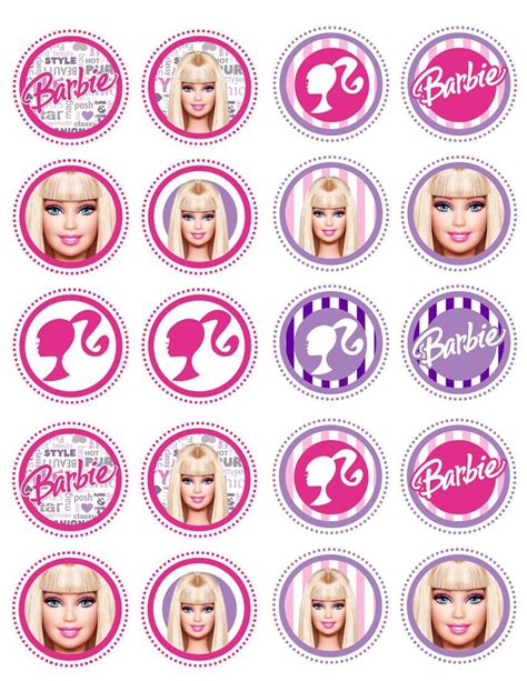 Barbie Party Collection Edible Rice Wafer Paper Cupcake Toppe