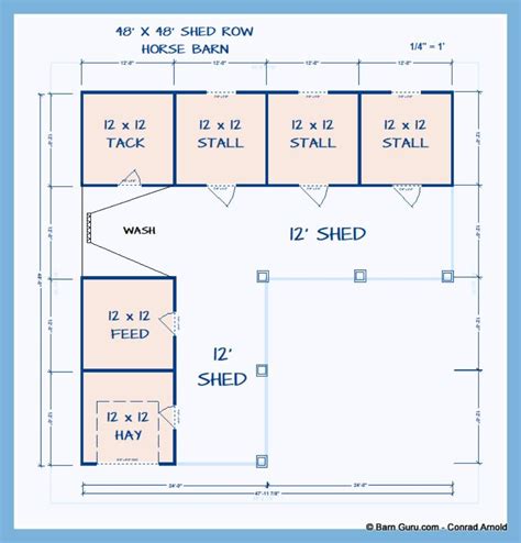 3 Stall Shed Row Horse Barn Plans Small Horse Barn Plans Horse Barn