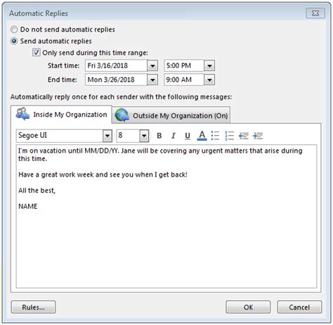 How To Set Out Of Office In Microsoft Outlook Gagasde